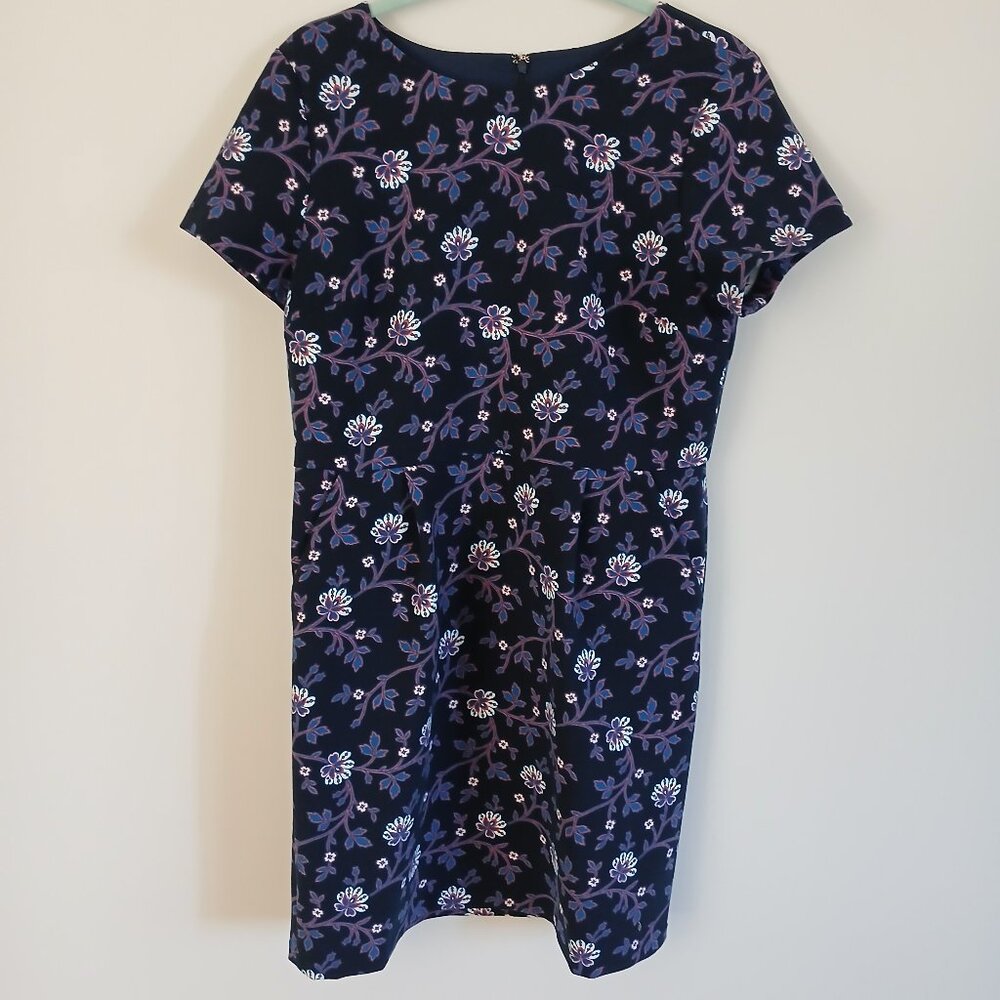 Loft Navy Floral Dress Sz 10